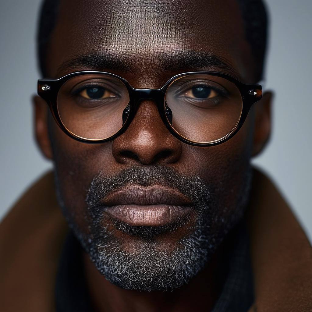 black Man with glasses