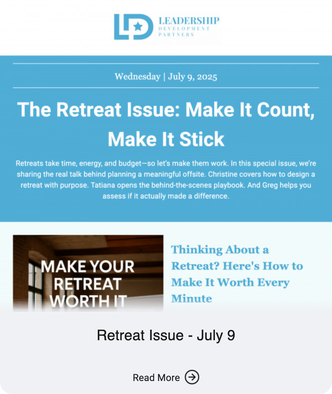 Retreat Issue - July 9
