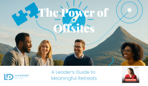 A group of professionals outdoors (retreat-style: nature, teamwork) Abstract representations of connection or clarity (light, lines, puzzle piec